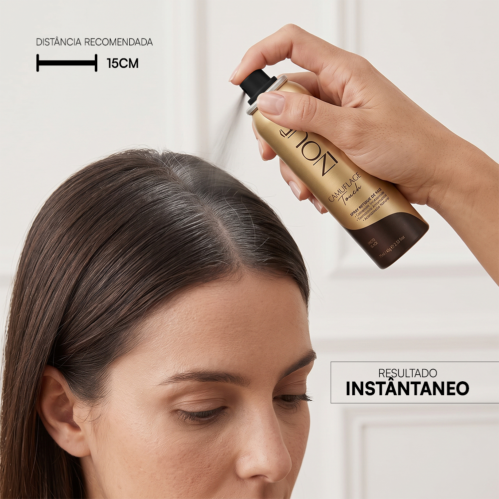 Aplicacao do Camuflage Touch a 15 cm da raiz, resultado instantaneo