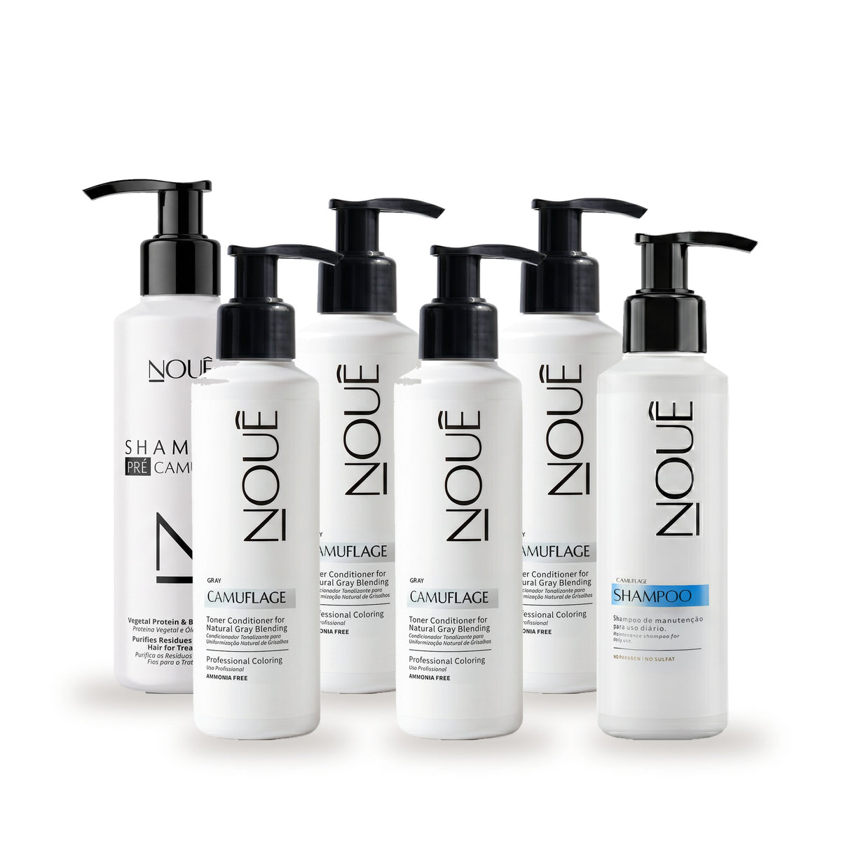 Kit Black Ritual Gray: 4 Camuflage Gray, Shampoo Pré e Shampoo Pós #Tom do Camuflage_Gray