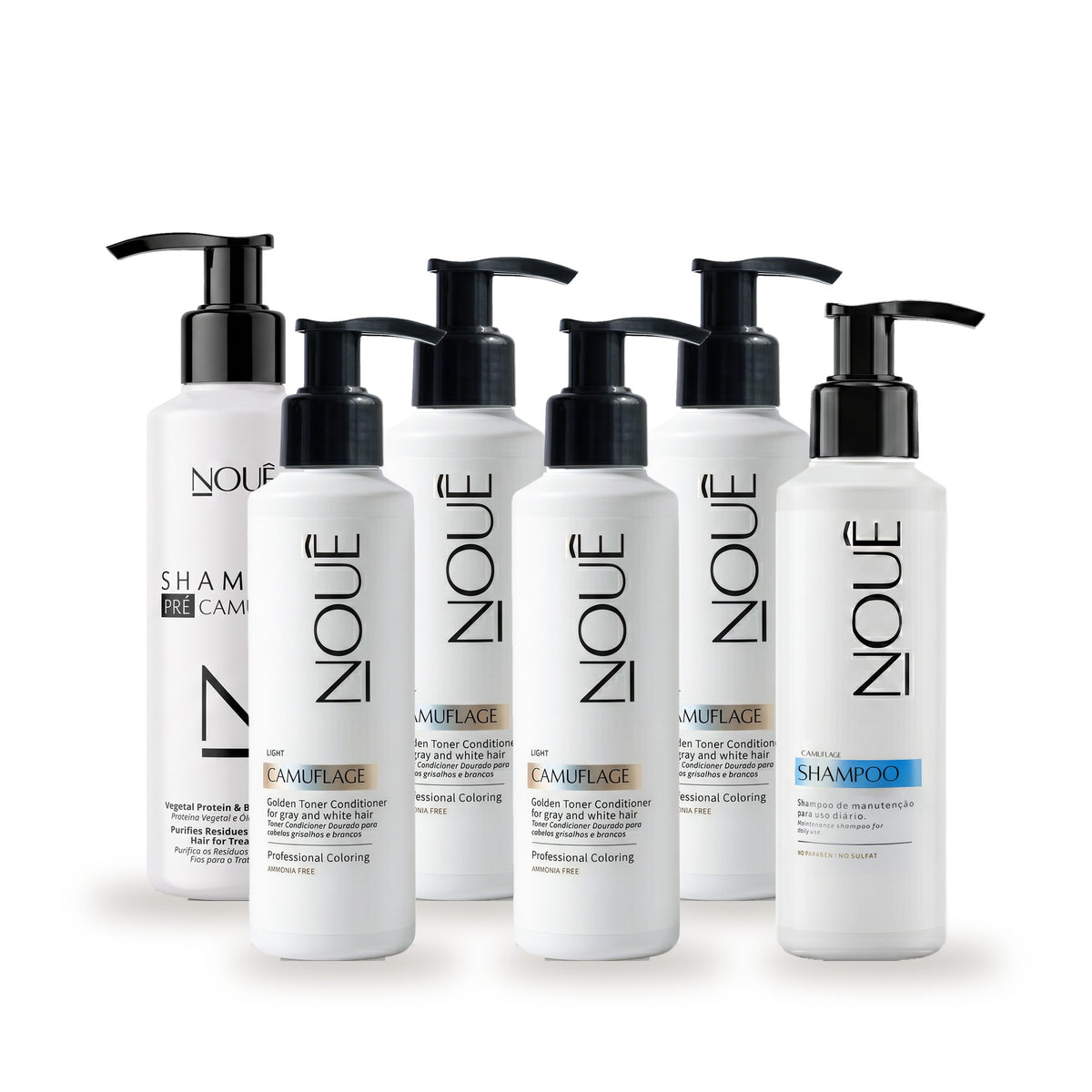 Kit Black Ritual Light: 4 Camuflage Light, Shampoo Pré e Shampoo Pós #Tom do Camuflage_Light