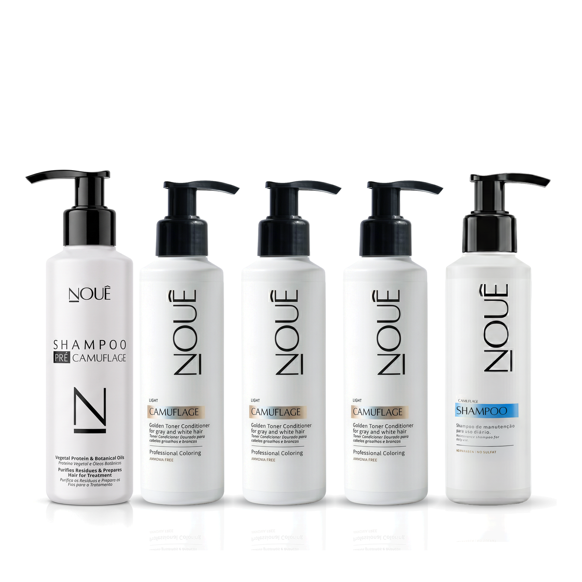 Kit Cliente Pré e Pós Light: Shampoo Pré, 3 Camuflage Light e Shampoo Pós Nouê