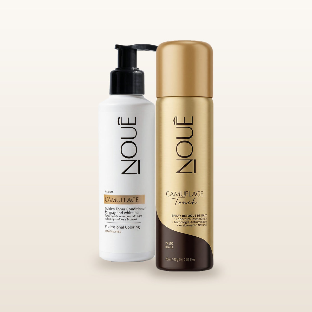 Kit da Live: Tonalizante Camuflage Medium 140ml + Camuflage Touch Preto 75ml