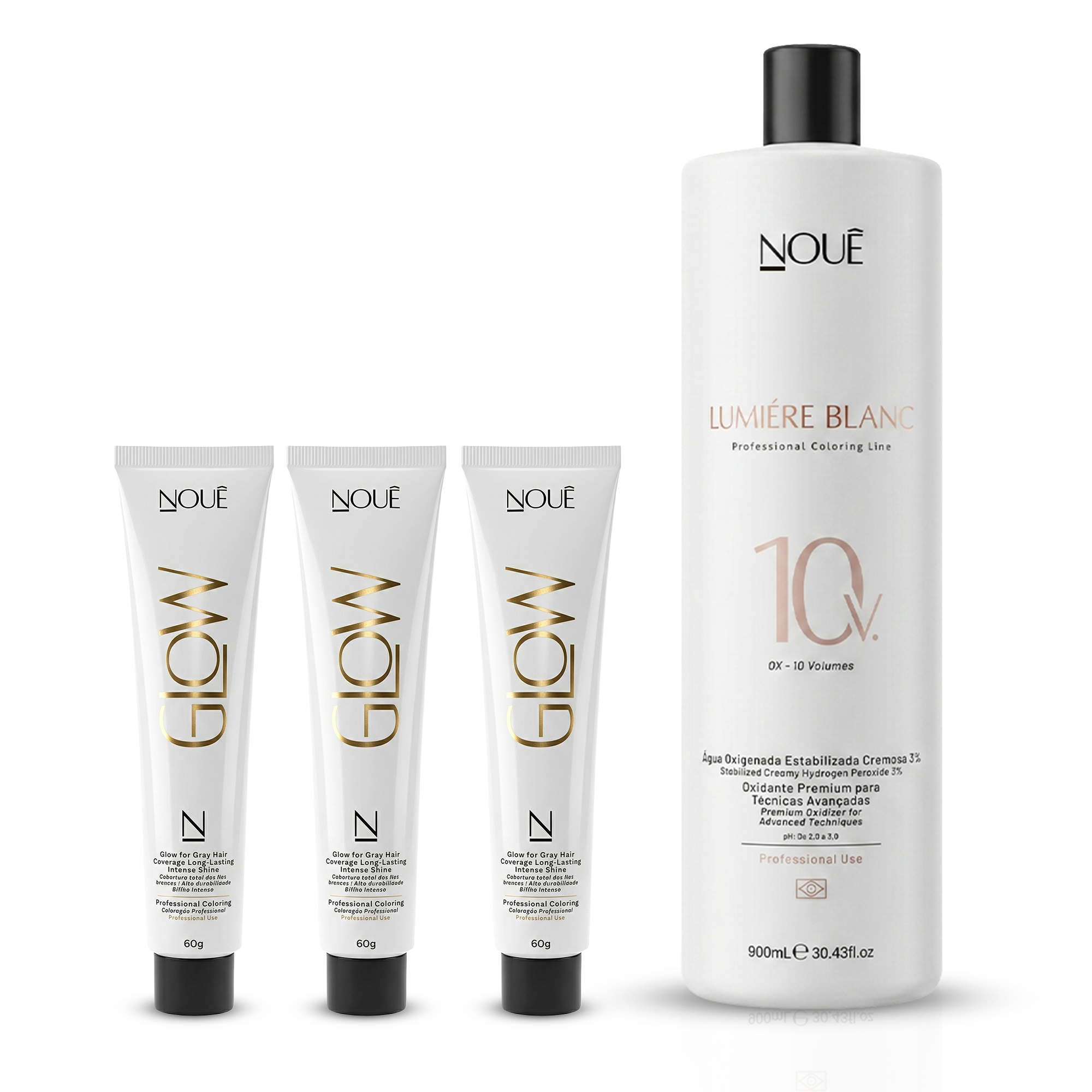 3 Colorações Glow + 1 Água Oxigenada