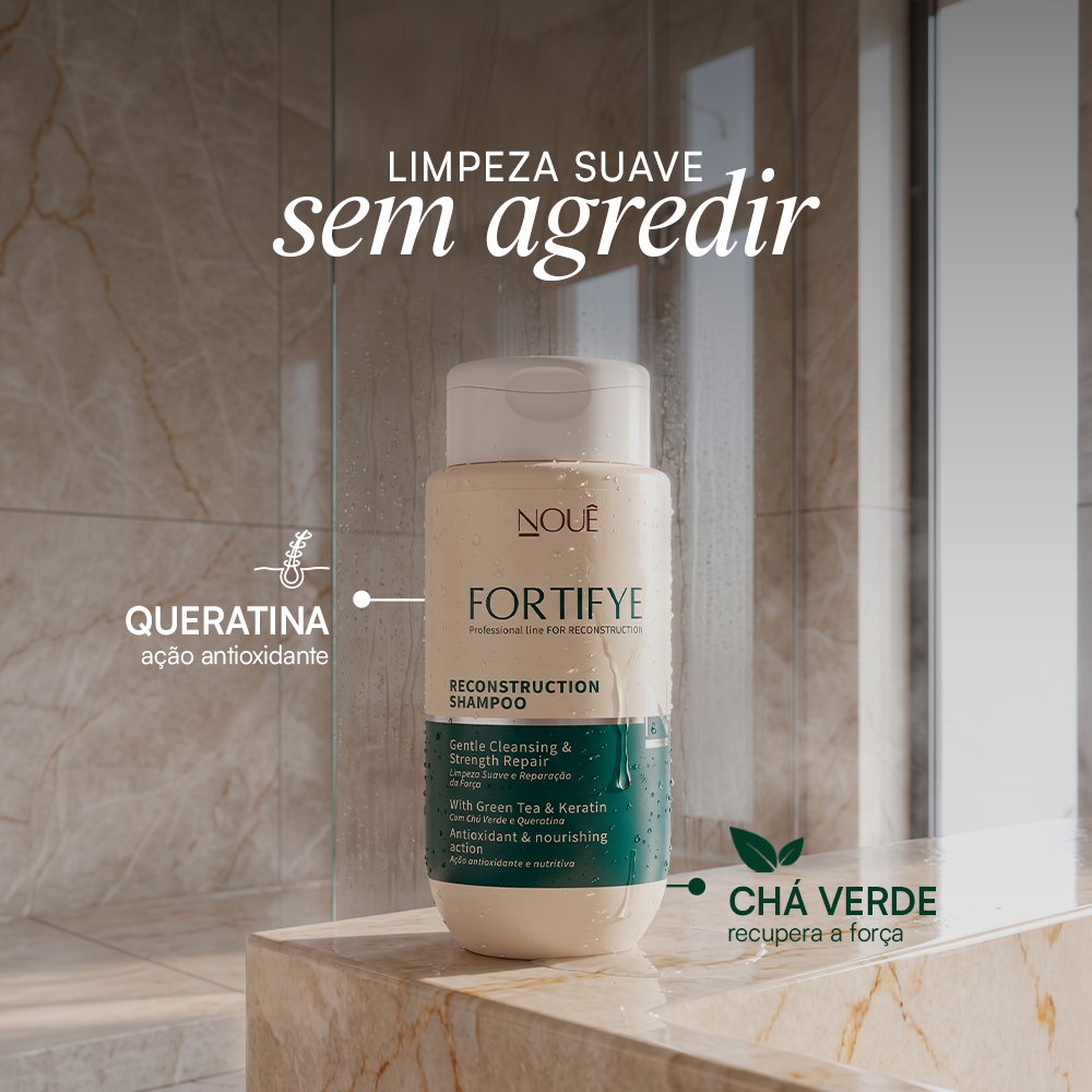 Shampoo Reconstrutor Fortifye 250ml com queratina e cha verde
