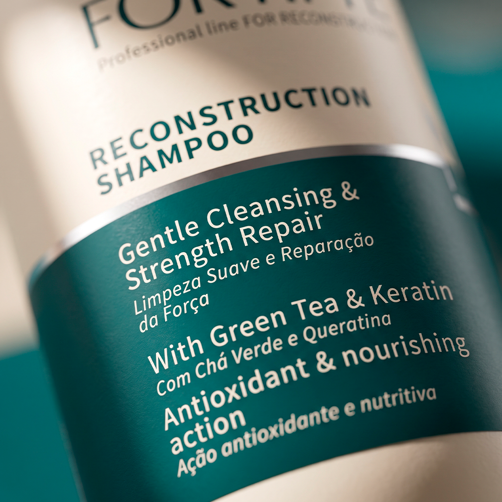 Rotulo do Shampoo Reconstrutor Fortifye 250ml em detalhe