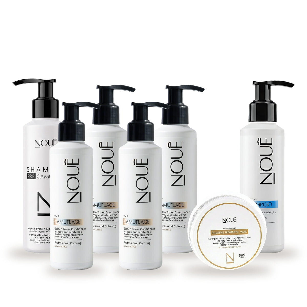 Kit Black Completo Light: 4 Camuflage Light, Shampoo Pré, Shampoo Pós e Máscara Camuflage #Tom do Camuflage_Light