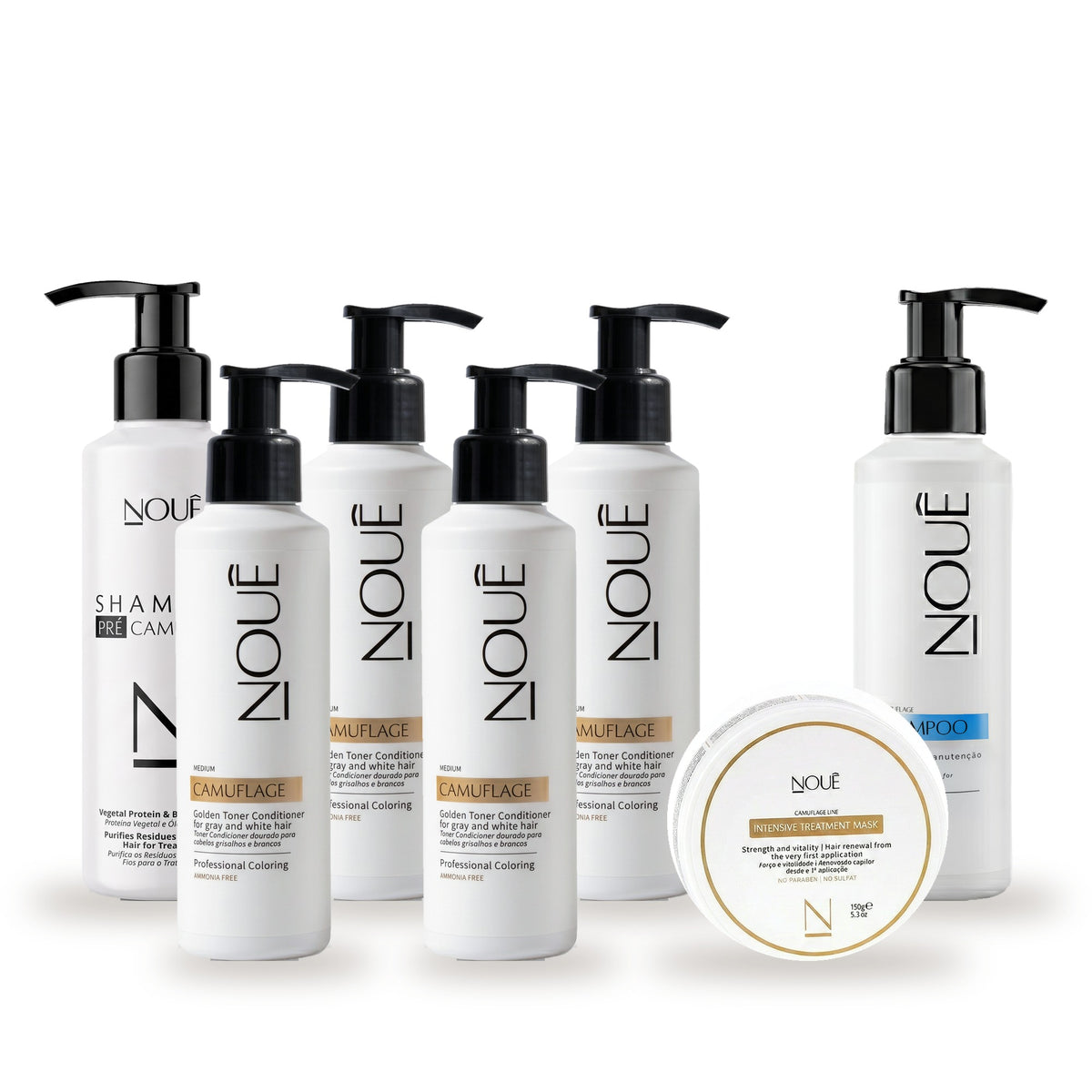 Kit Black Completo Medium: 4 Camuflage Medium, Shampoo Pré, Shampoo Pós e Máscara Camuflage #Tom do Camuflage_Medium