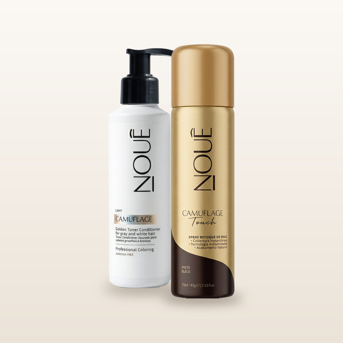 Kit da Live: Tonalizante Camuflage Light 140ml + Camuflage Touch Preto 75ml