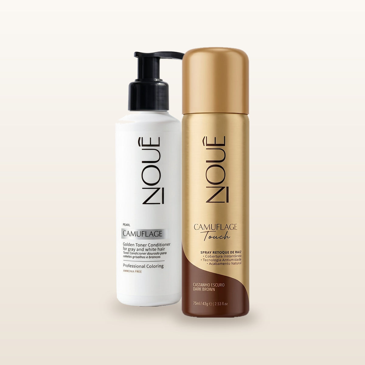 Kit da Live: Tonalizante Camuflage Pérola 140ml + Camuflage Touch Castanho Escuro 75ml