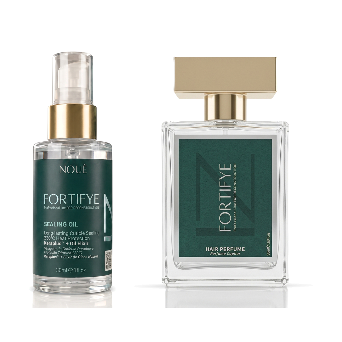 Kit Finalização Fortifye: 1 Sealing Oil Fortifye 30ml e 1 Hair Perfume Fortifye 50ml