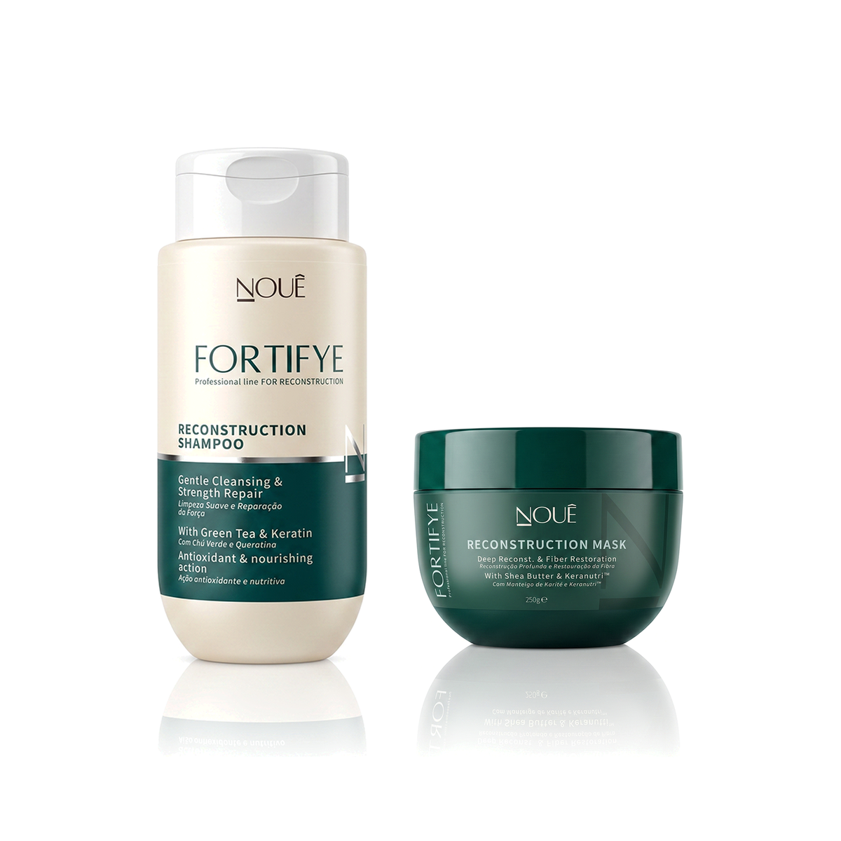Kit Reconstrução Diária: 1 Reconstruction Shampoo Fortifye 250ml e 1 Reconstruction Mask Fortifye 250g