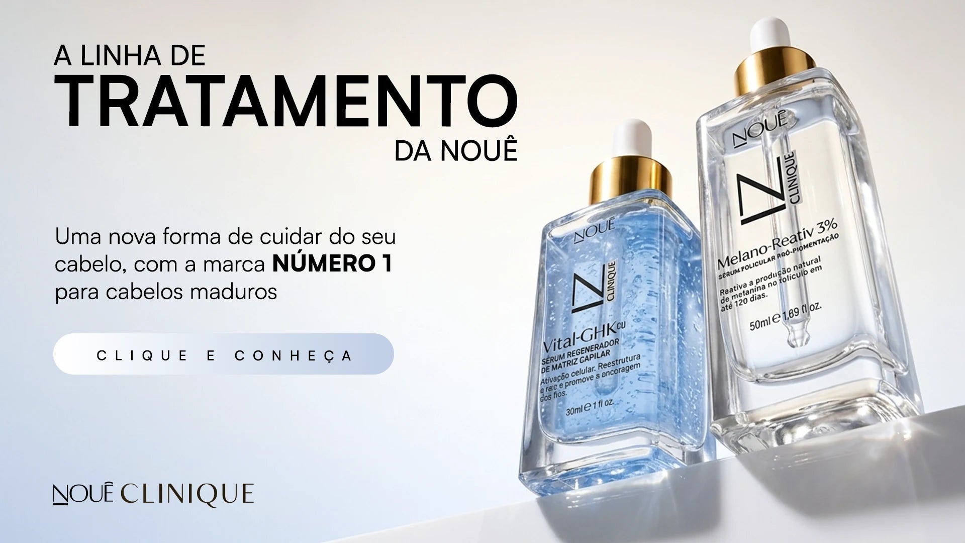 Nouê Clinique: a linha de tratamento da Nouê, com o Vital-GHKcu e o Melano-Reativ 3%