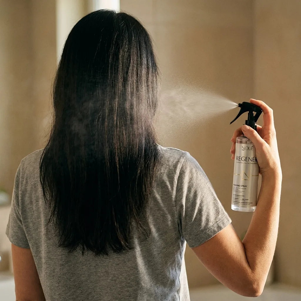 Passo 3: aplicação do Spray Protetor Térmico Regenér